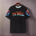 Mens Black Loose Fit Printed T Shirt Round Neck Short Sleeve Daily Wear