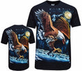 Eagle Wolf Native American Indian Biker T-Shirt, Front & Back Print M - 3XL