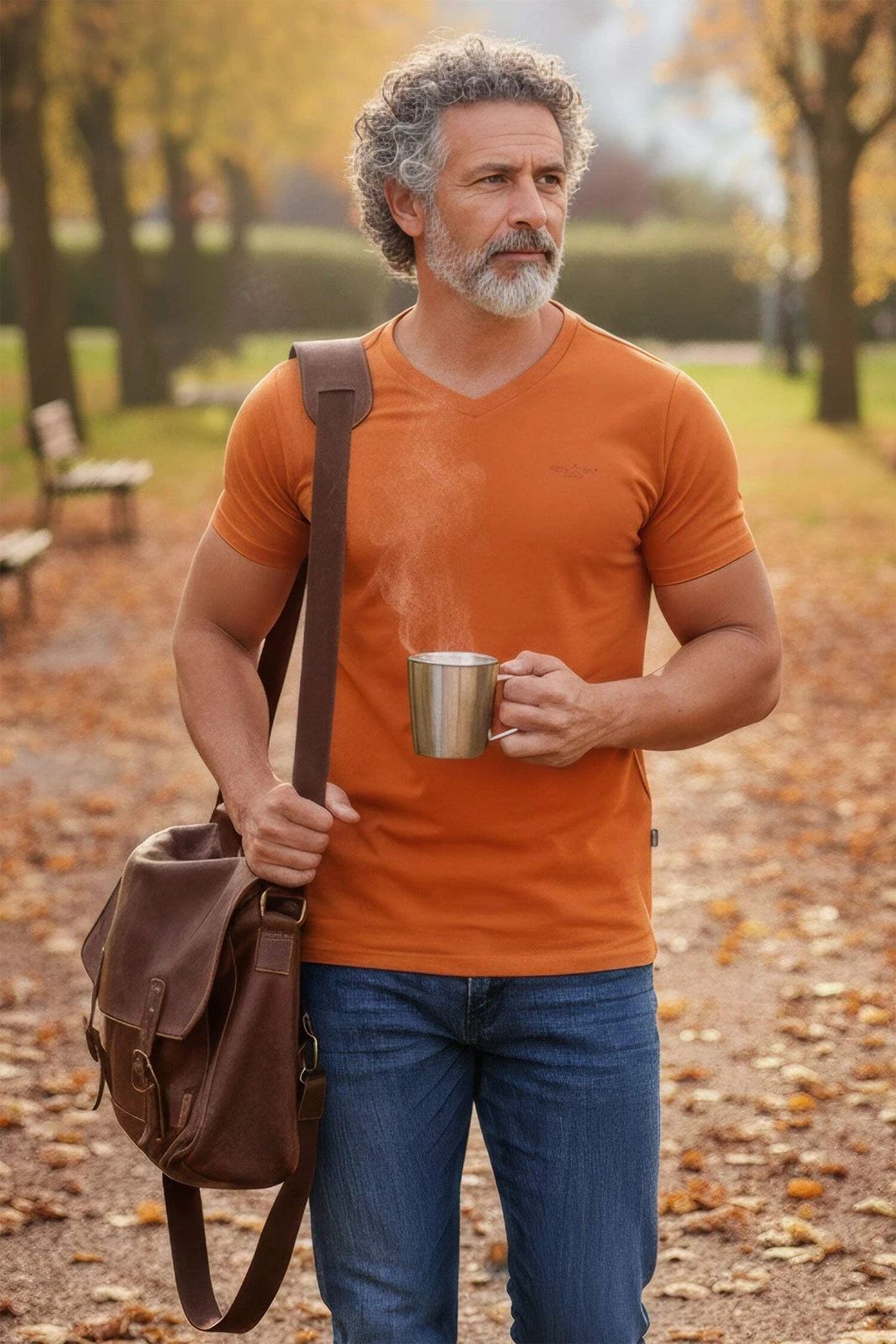 BARABAS Men's Basic Solid Color Premium V-neck T-shirts TV216