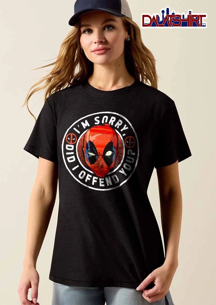 Deadpool Im Sorry Did I Offend You Red Mask Circle Frame Badge shirt