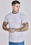 SikSilk Men's Muscle Fit Crew Neck Essentials T-Shirt Tee Lilac