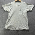 Vintage SS Shirt Mens M Gray Pocket Tee Crewneck Jersey Tagless Blank Paper Thin