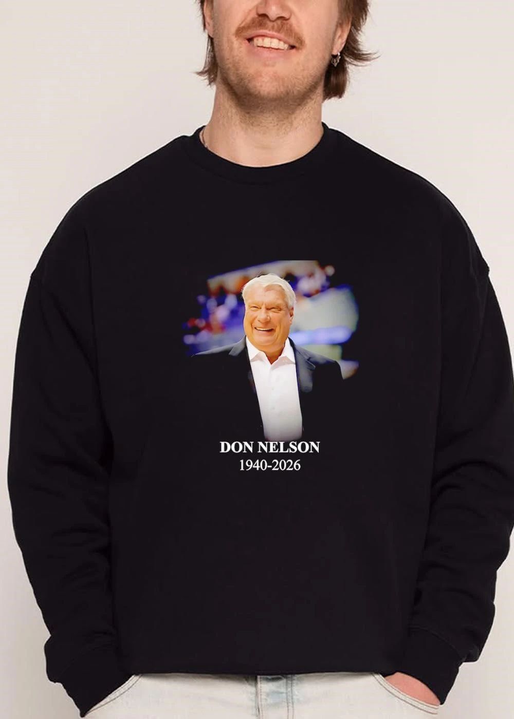 Don Nelson 1940 2026 Coach Photo Portrait Black Suit Dark Background shirt