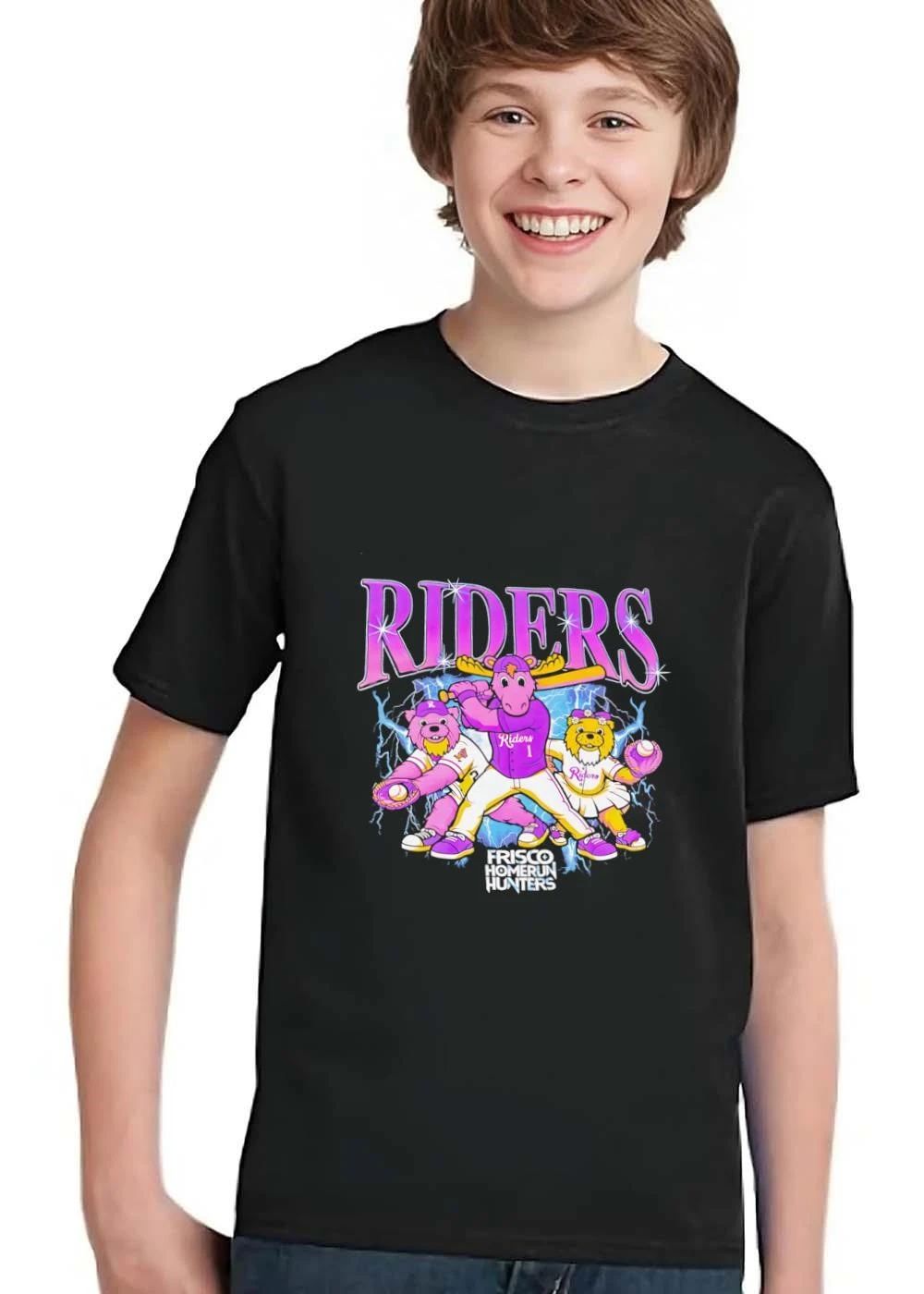 Frisco Roughriders Riders Homerun Hunters Bootleg Cartoon Mascots Baseball Lightning shirt
