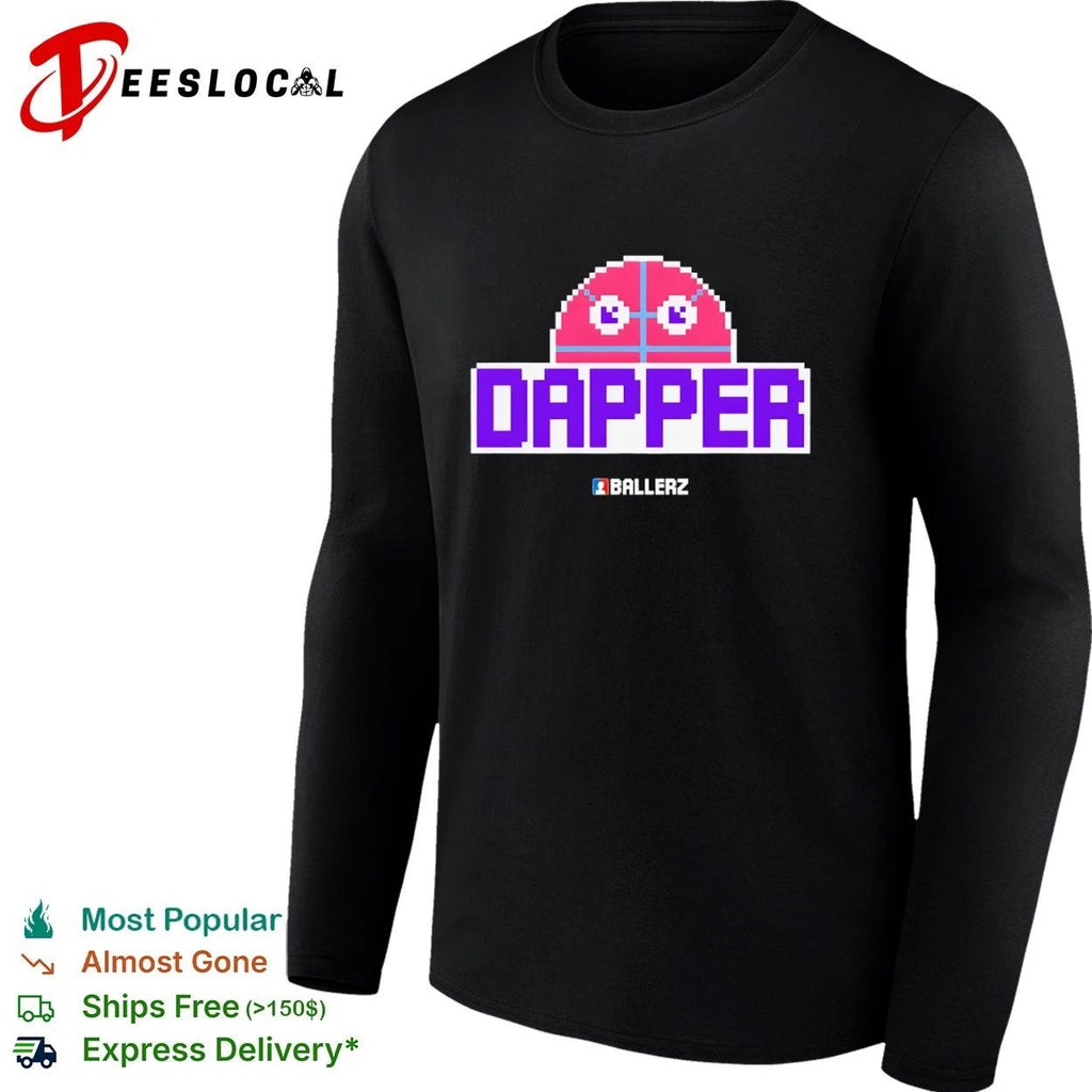 Dapper Ballerz pixel art gaming basketball T-shirt