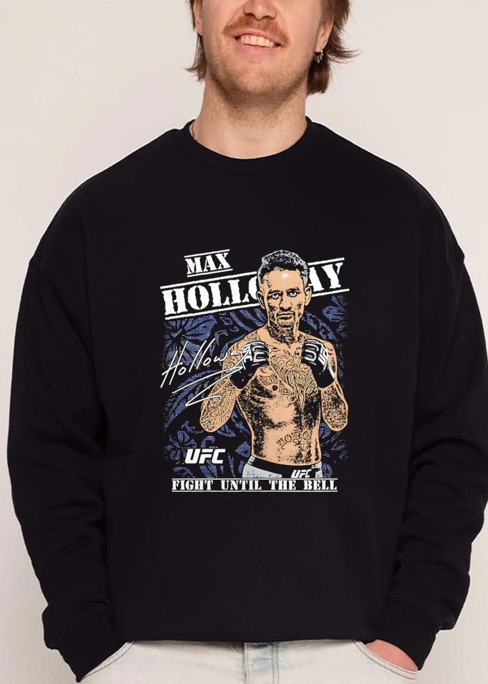 Ufc Fight Until The Bell Max Holloway Tattooed Fighter Guard Stance Distressed shirt
