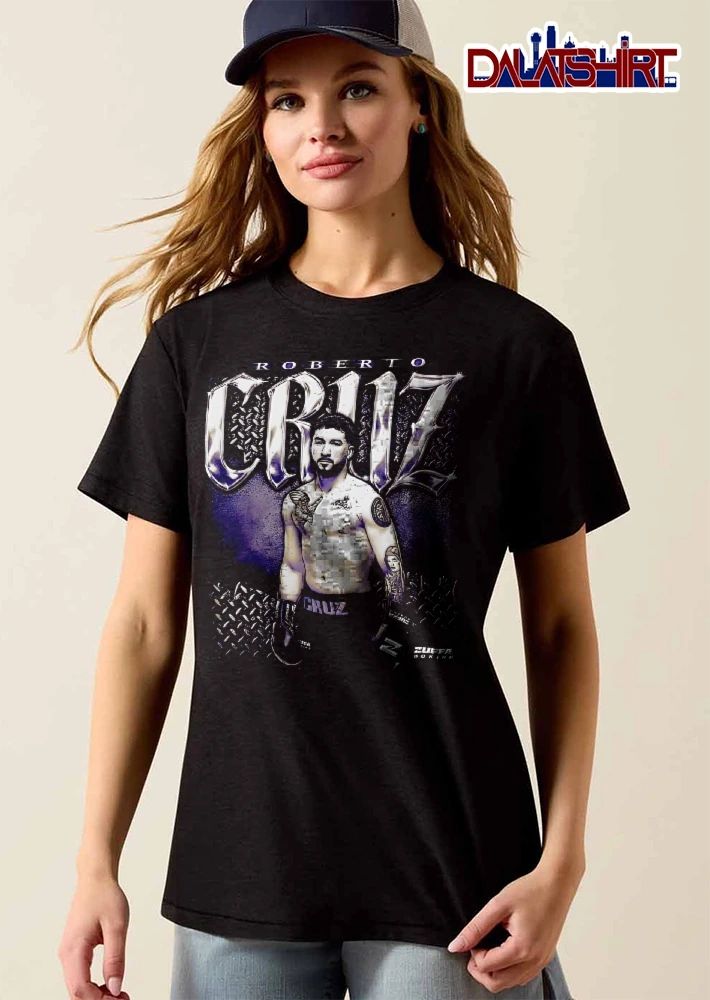 Zuffa Boxing Roberto Cruz Boxer Photo Chrome Text Diamond Plate shirt