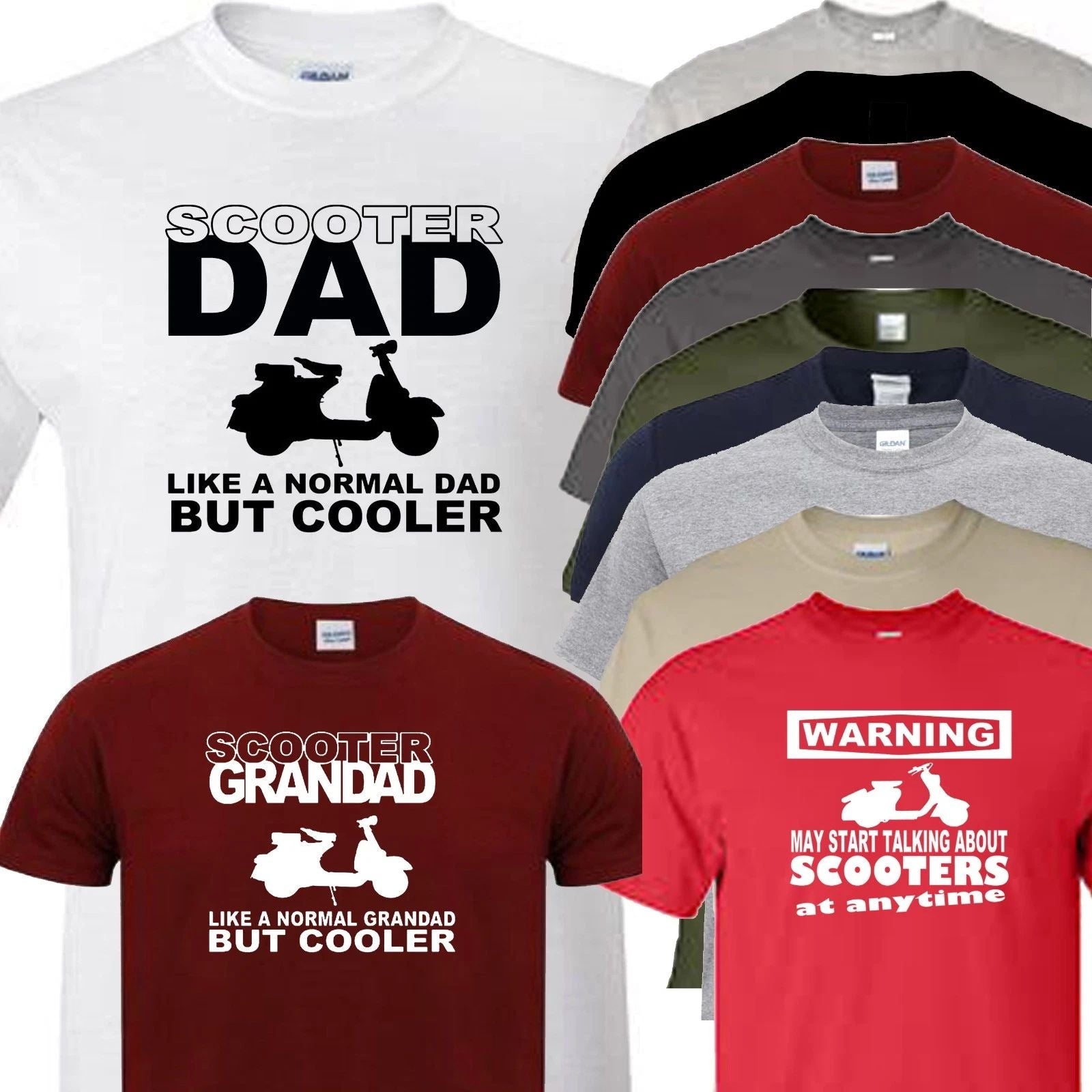 Scooter T Shirt Dad Grandad Or Warning Design Fathers day or Christmas Gift
