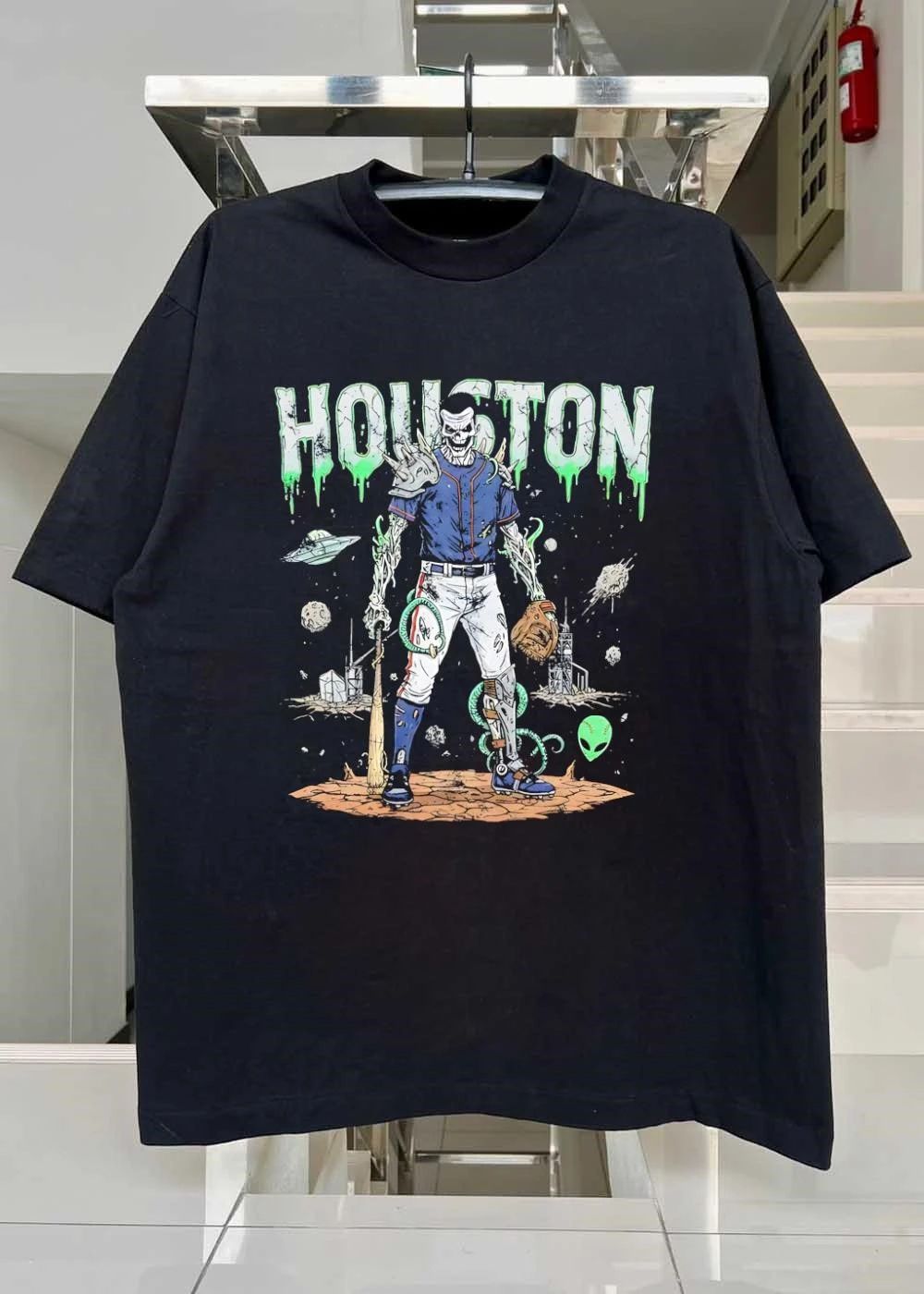 Space Zombie Baseball Fan Apparel Houston Astros T-Shirt