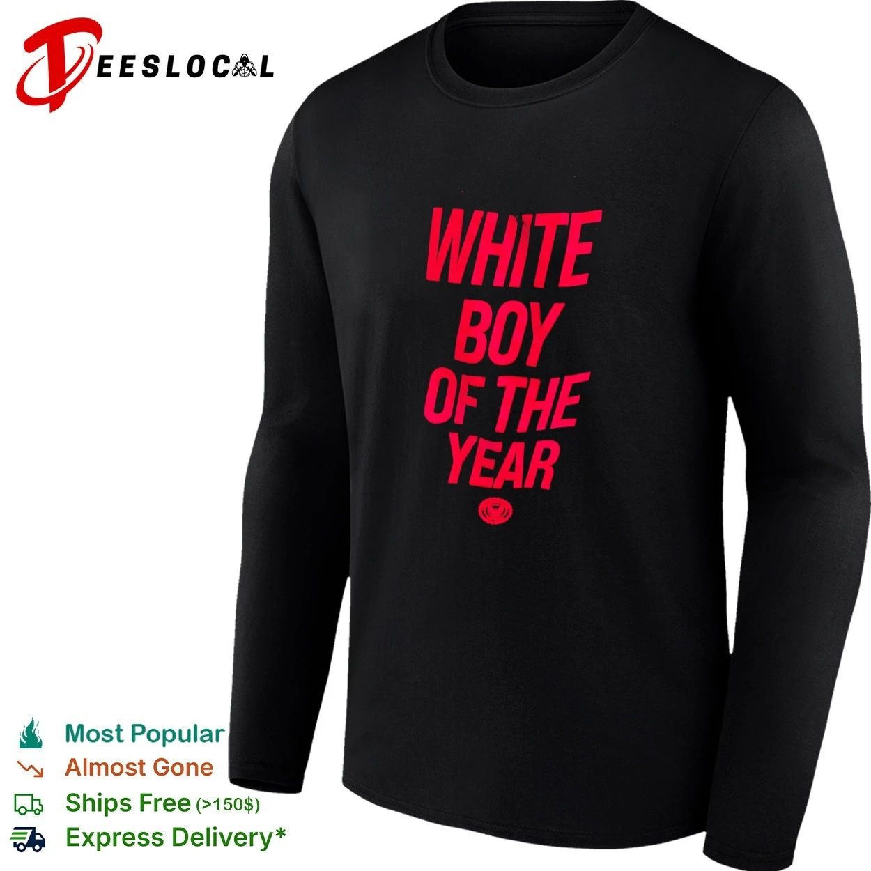 White Boy of the Year funny slogan humor T-shirt