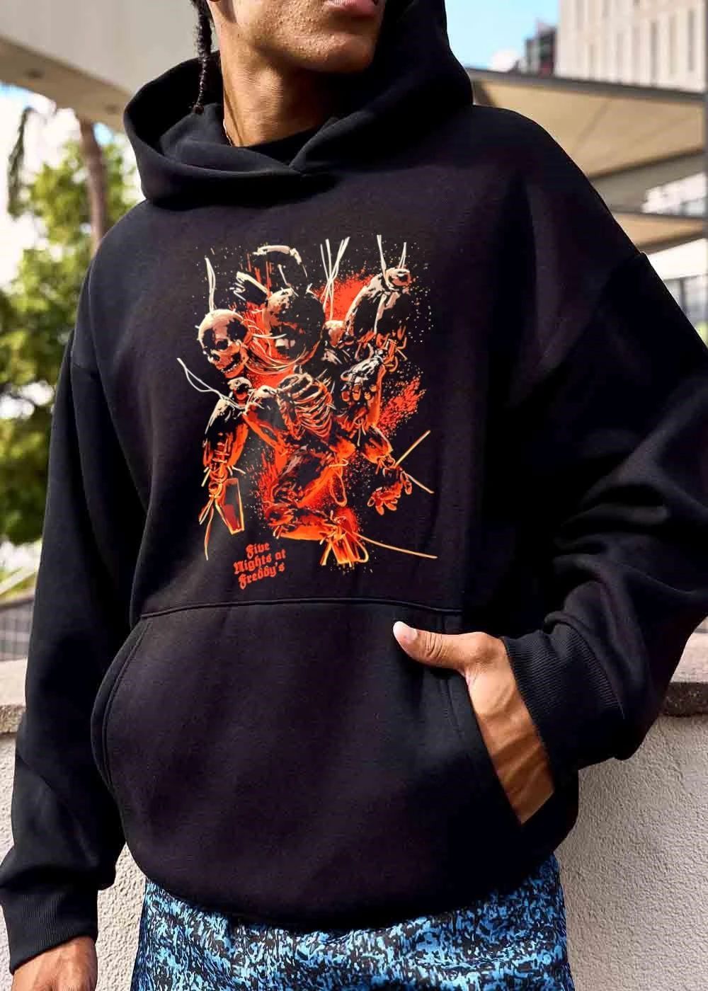 Five Nights At Freddys Skeletal Animatronic Fiery Paint Splatter shirt