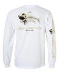 Salt Addiction Bonefish Flats Fishing Long Sleeve T Shirt Cotton Fish bones
