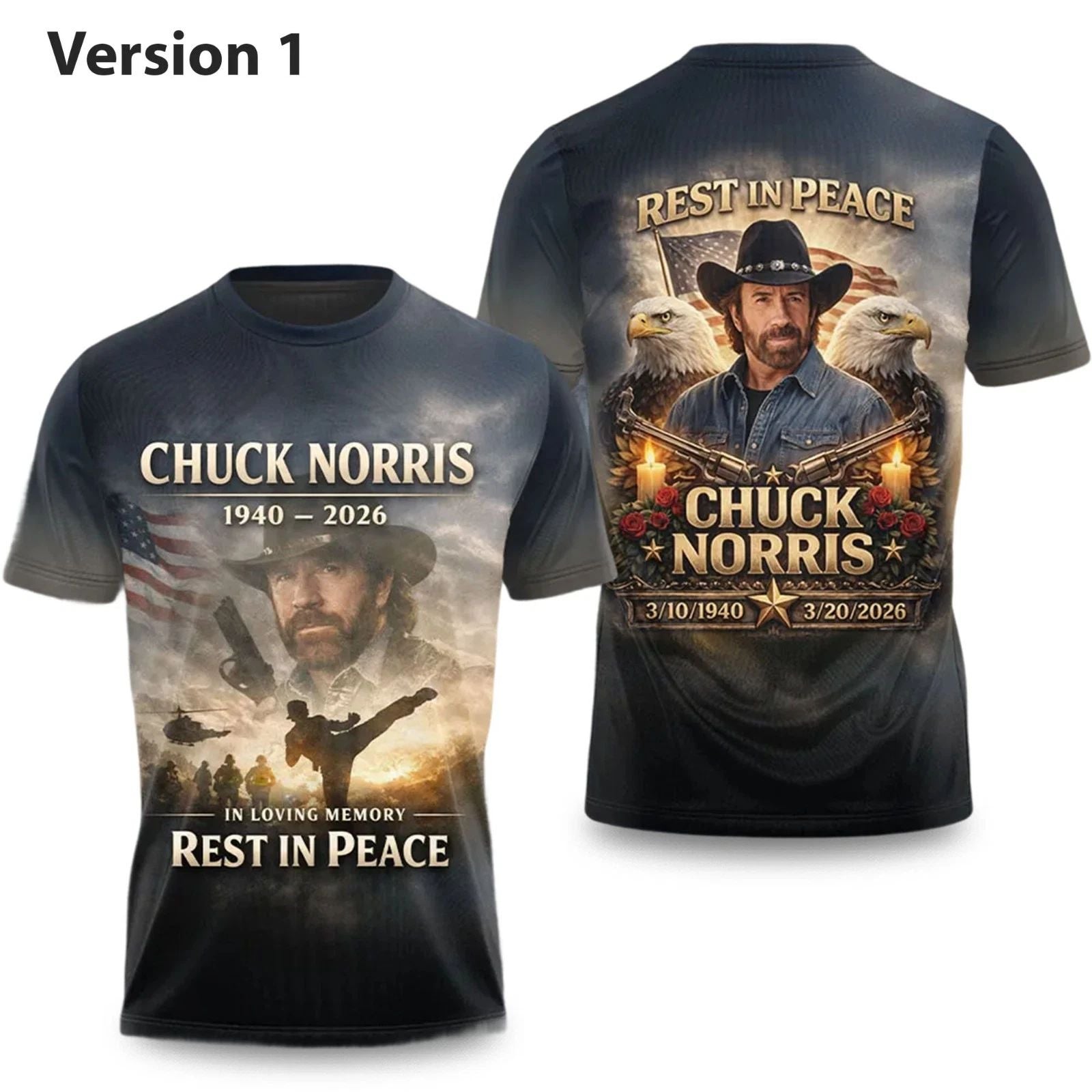 R.I.P Chuck Norris Thank You For The Memories Shirt  ND382