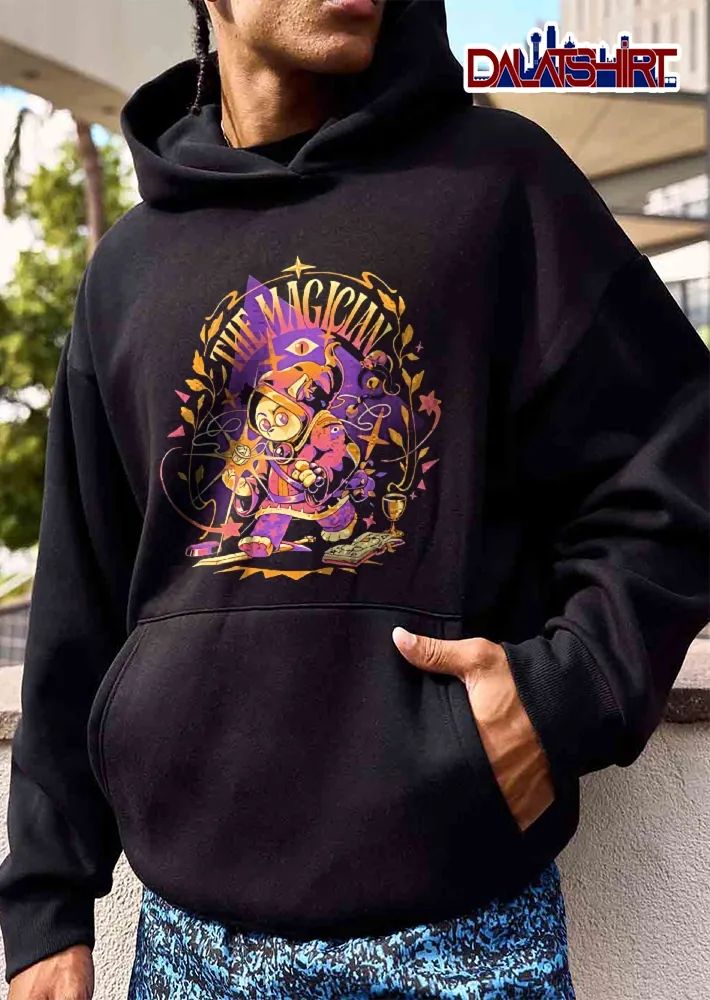 The Magician Cartoon Cat Wizard Sword Chalice Spellbook shirt