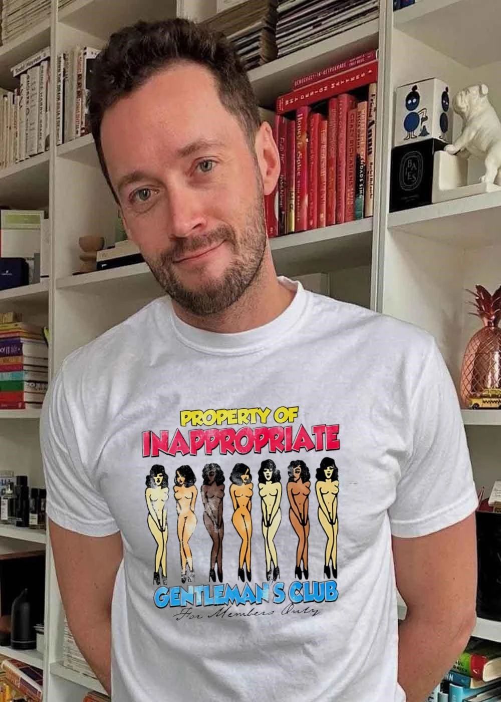 Property Of Inappropriate Gentlemans Club For Members Only Seven Cartoon Pin Up Girls Line Art shirt