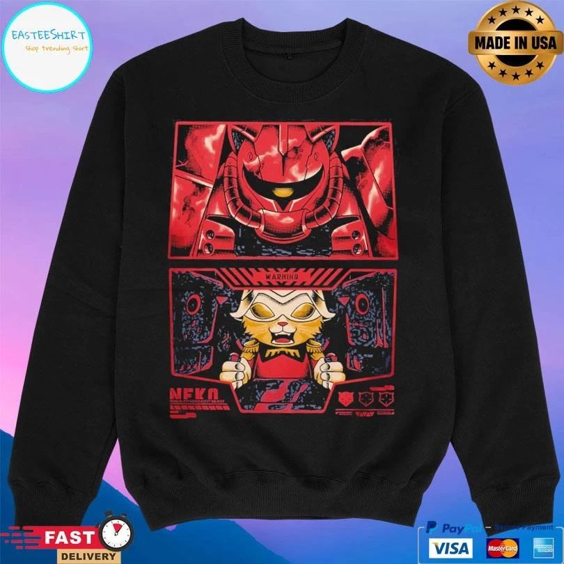 Cat Aznable Warning Neko T-shirts