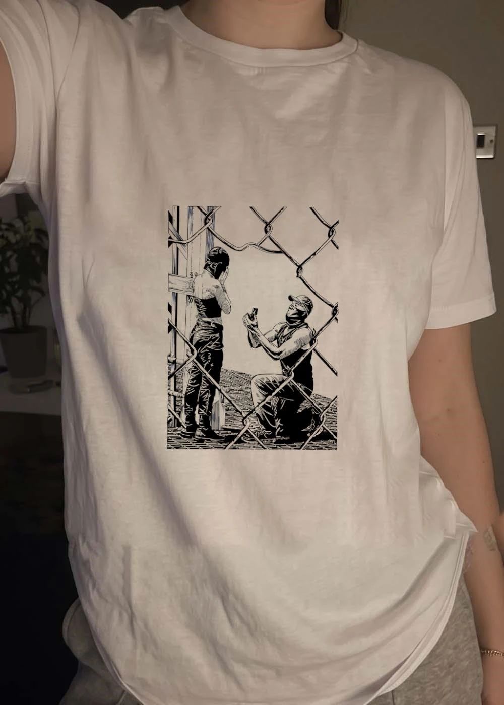 Proposal Under Chain Link Fence Street Urban Engagement shirt