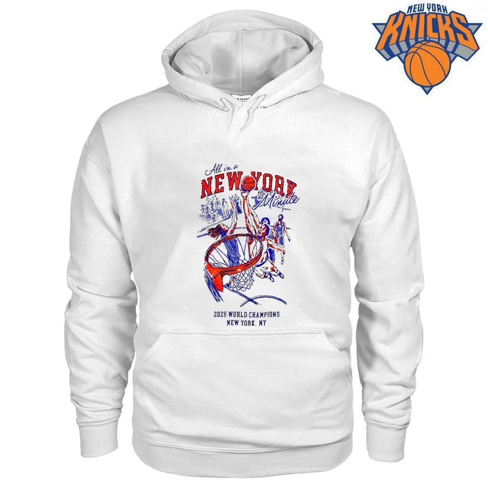 All In A New York Minute 2026 World Champions Basketball Sketch Shirt