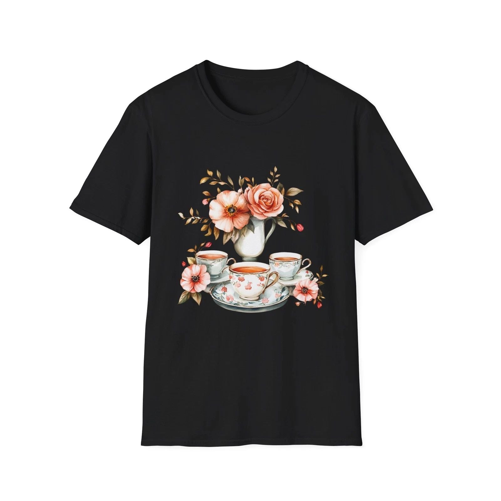 Floral Tea Party T-Shirt | Cute Gifts, Daily Wear, Tea Lovers, Spring Fashion,