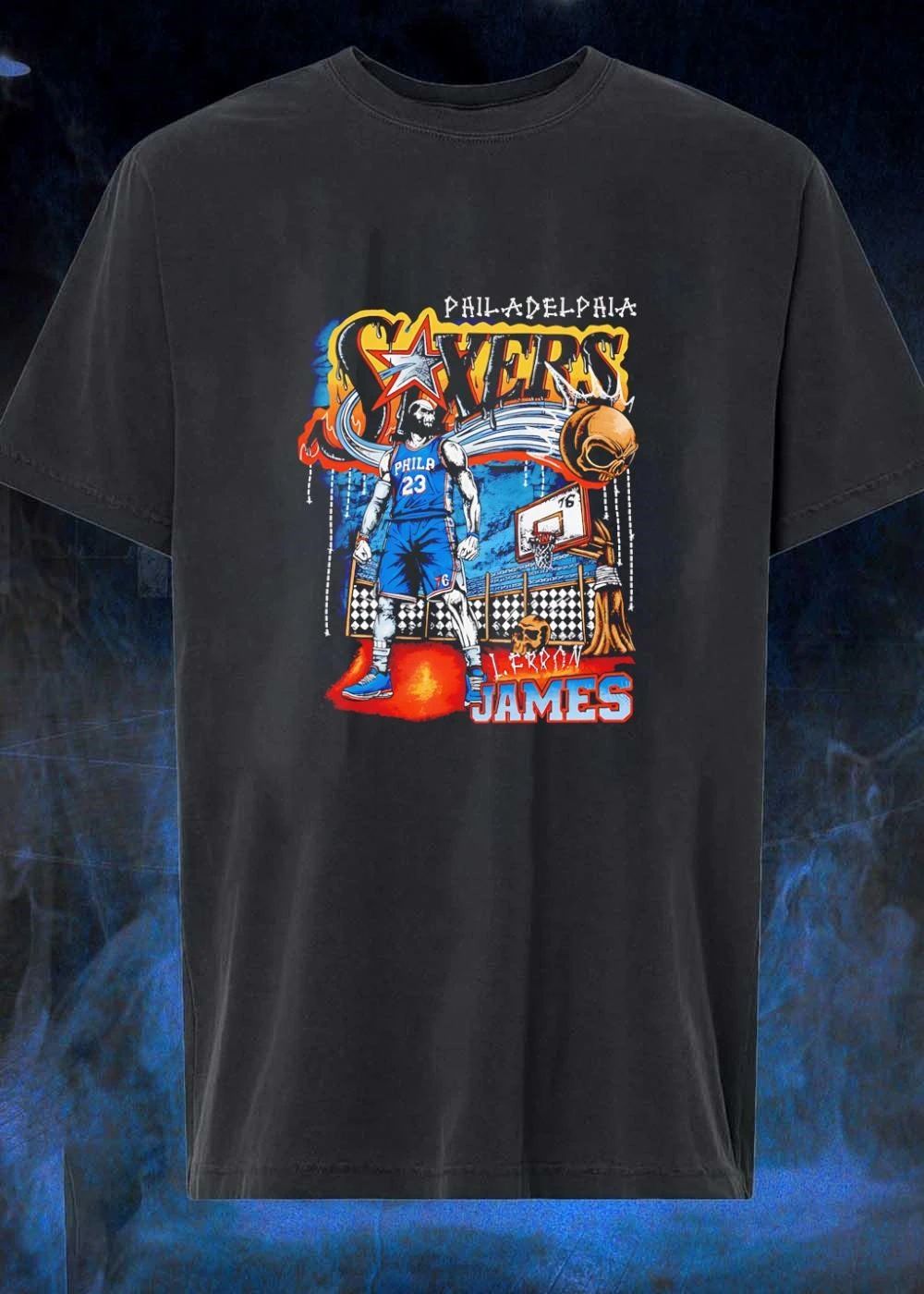 L.Ferron James Philadelphia Sixers Basketball Graphic T-Shirt