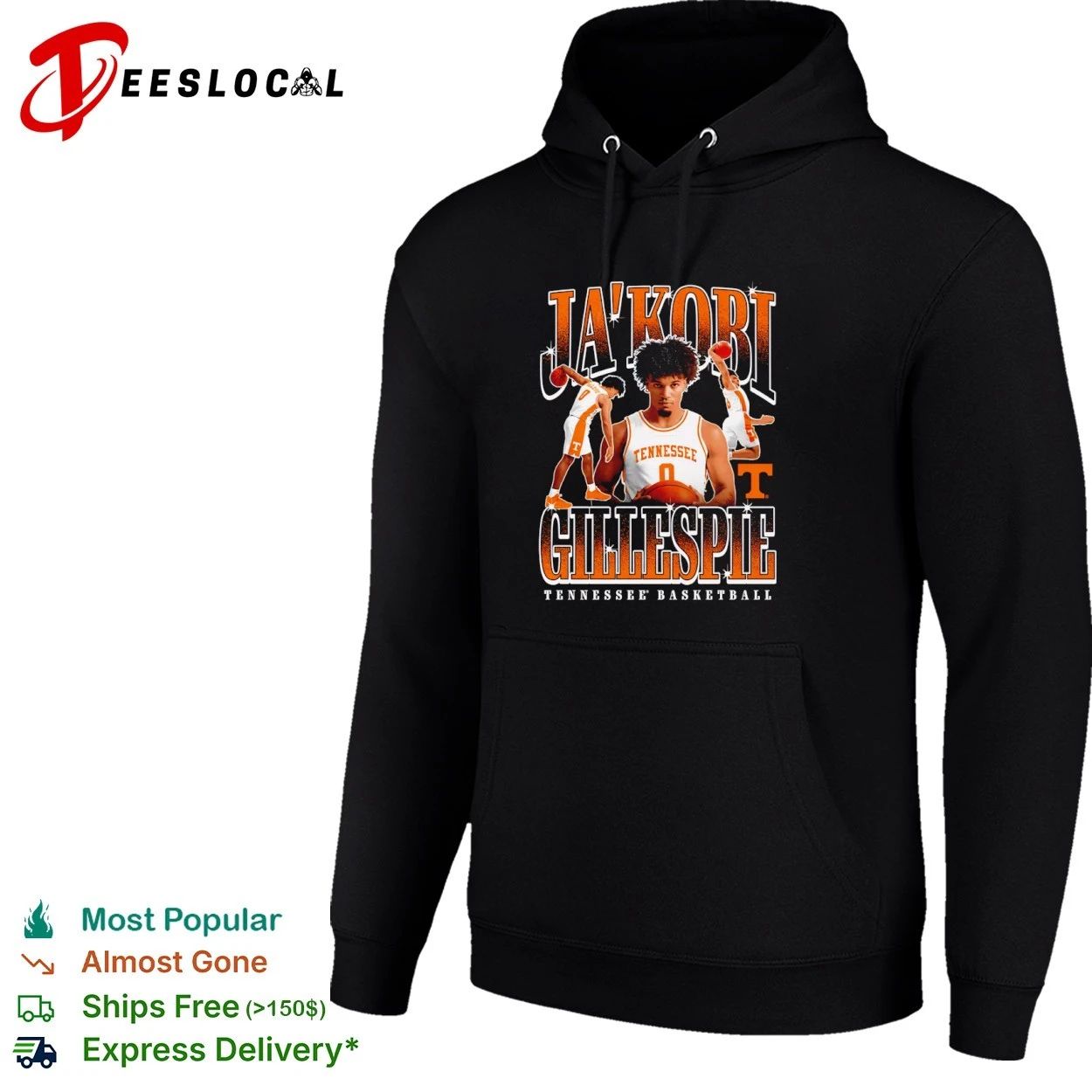 Ja’Kobi Gillespie Tennessee Volunteers Basketball T-shirt