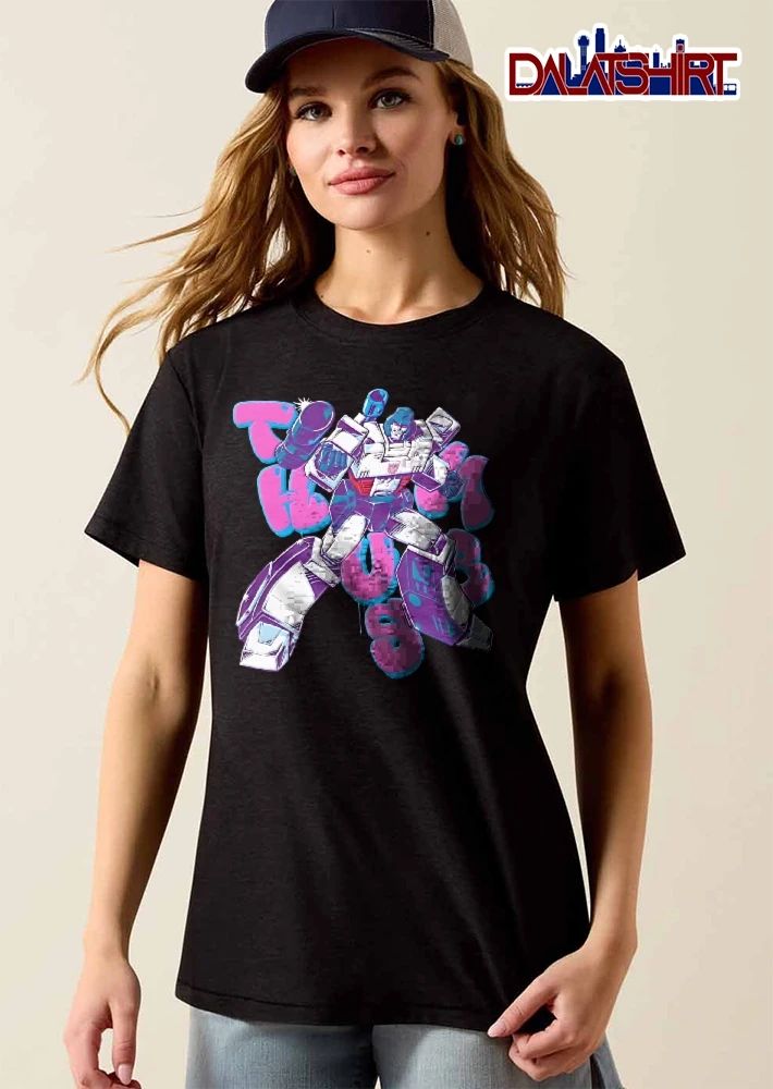 Transformers The Boss G1 Megatron Pink Graffiti Bubble Letters Cartoon shirt