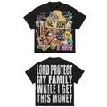 New Retro Hip Hop Style Graphic Printed Loose Fit Cotton T-Shirt For Men Women
