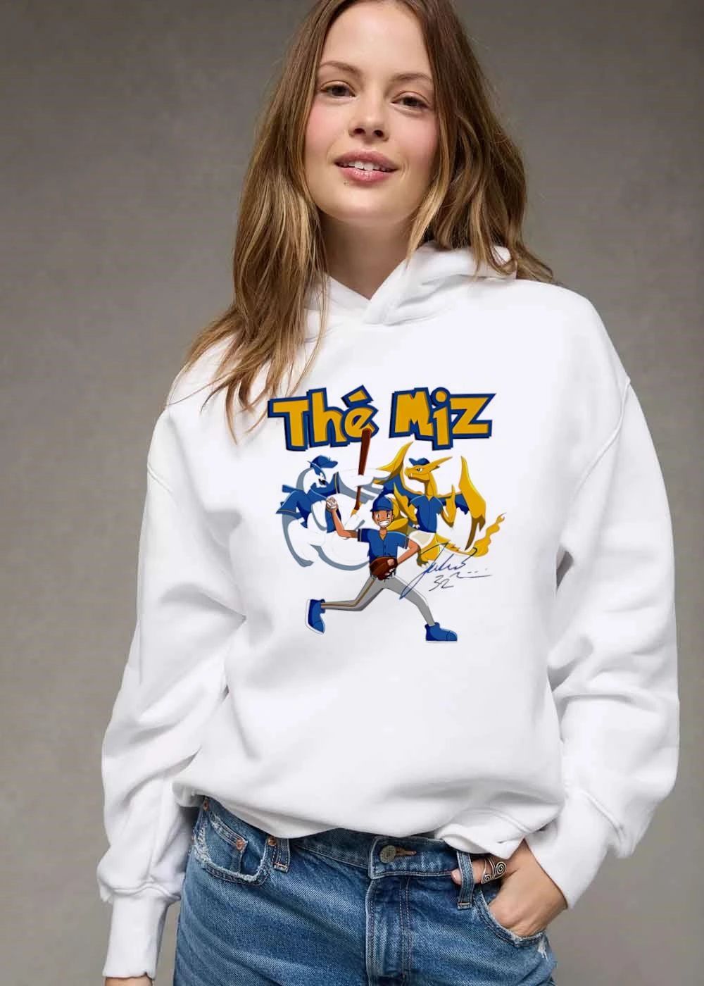 The Miz Julio 32 Cartoon Baseball Player Lugia Charizard shirt
