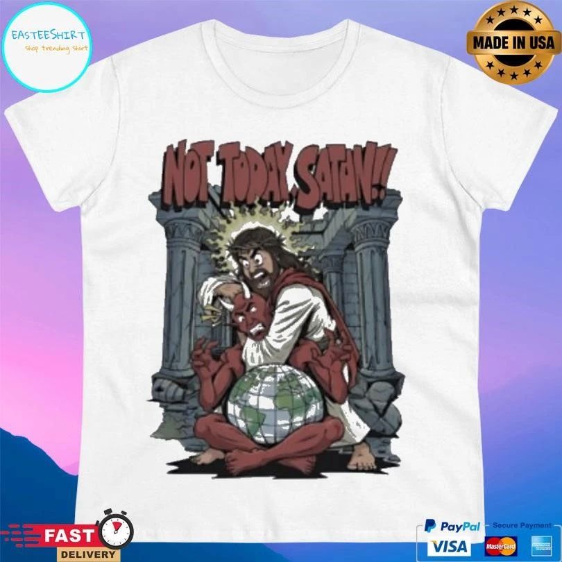 Jesus Strangling Devil Santa Not Today Satan T-shirts