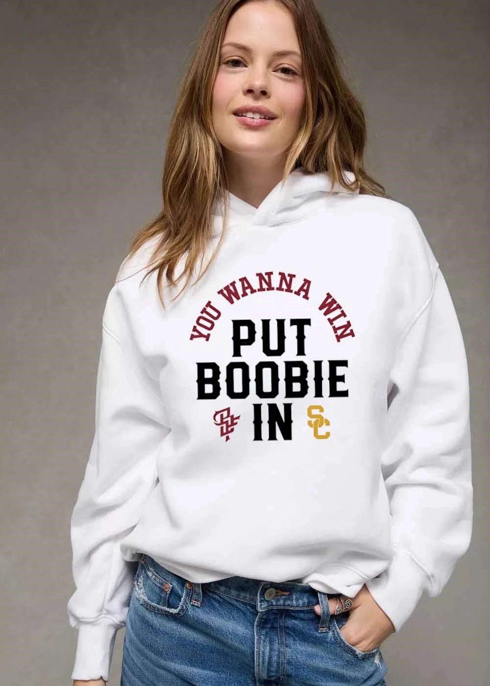 Usc Trojans NCAA You Wanna Win Put Boobie In Varsity Text Monogram Logos shirt