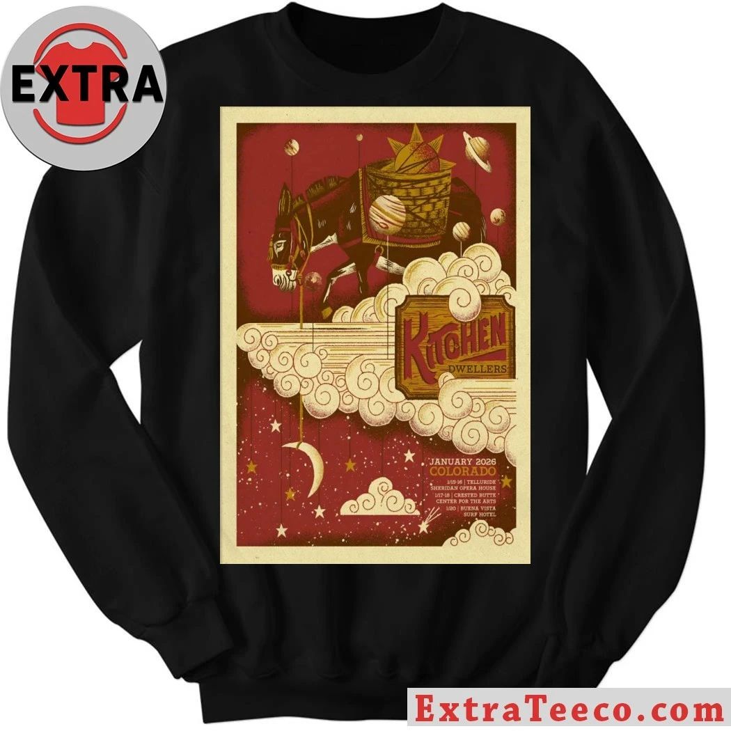 Kitchen Dwellers January 2026 Colorado Shows Poster Shirt