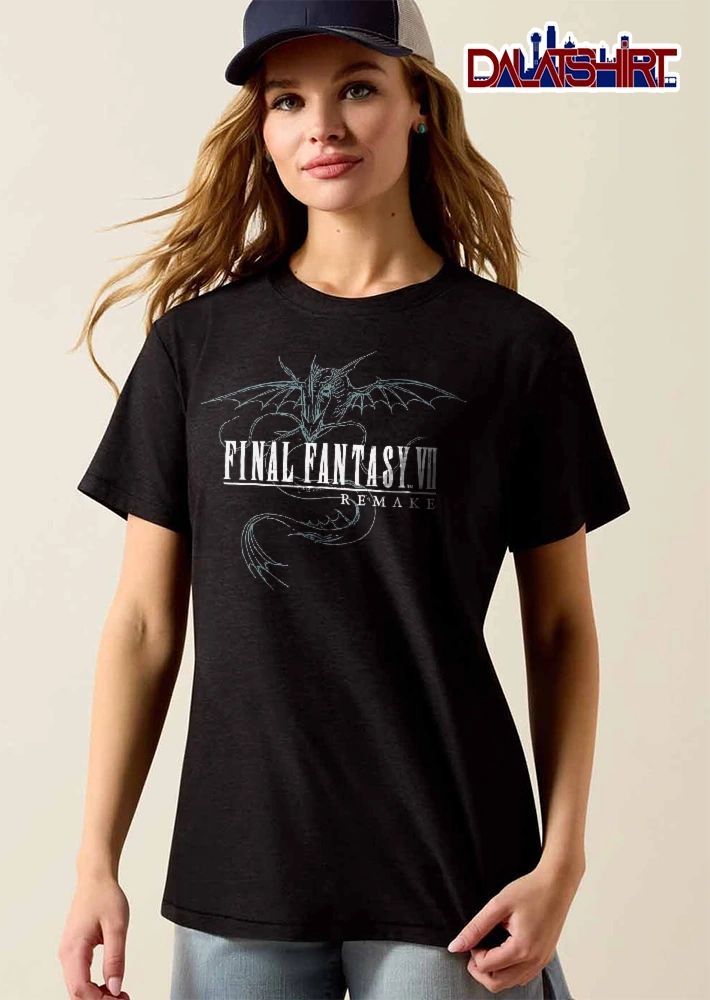 Final Fantasy Vii Remake Line Art Winged Sea Dragon Serpent Sketch shirt