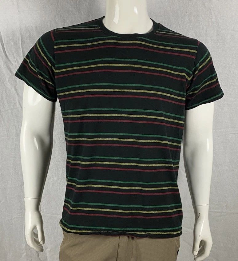 Blue Crown Black Rasta Stripe T Shirt, A Grade, Men's Size Large
