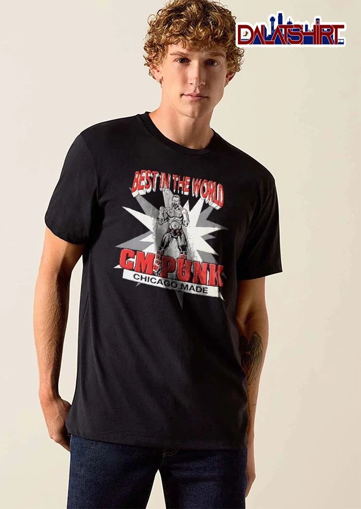 In The World CM Punk Chicago Made Wrestler Starburst Graphic Illustration shirt
