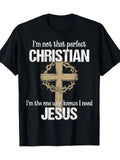 "I'm Not That Perfect" Christian Graphic Tee with Cross Design - 100% Cotton