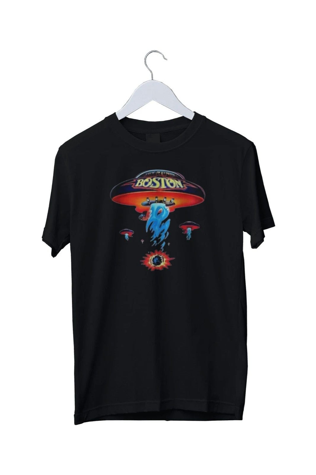 Boston Band Spaceship Rock Band Graphic Print T-Shirt Mens S M L XL 2 3 4 XL