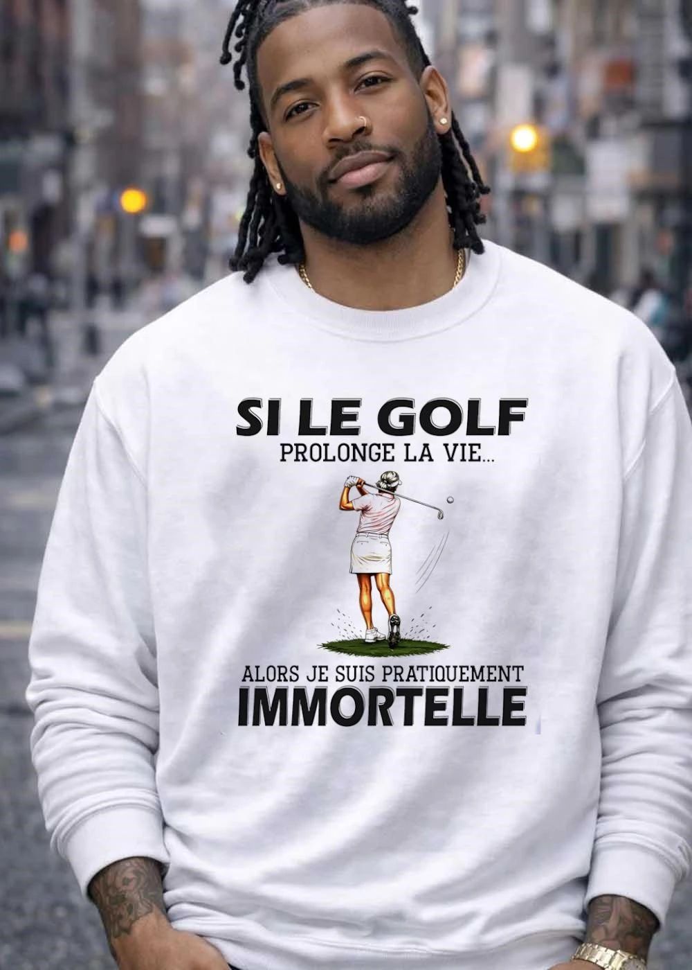 Si Le Golf Prolonge LA Vie Alors Je Suis Pratiquement Immortelle Female Golfer Swinging Club Ball shirt