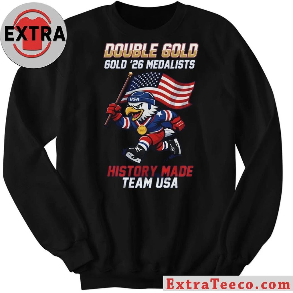 USA Hockey Double Gold 2026 Olympics History Made Team USA Shirt
