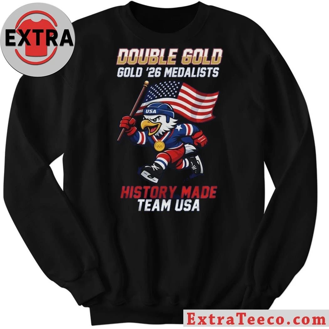 USA Hockey Double Gold 2026 Olympics History Made Team USA Shirt