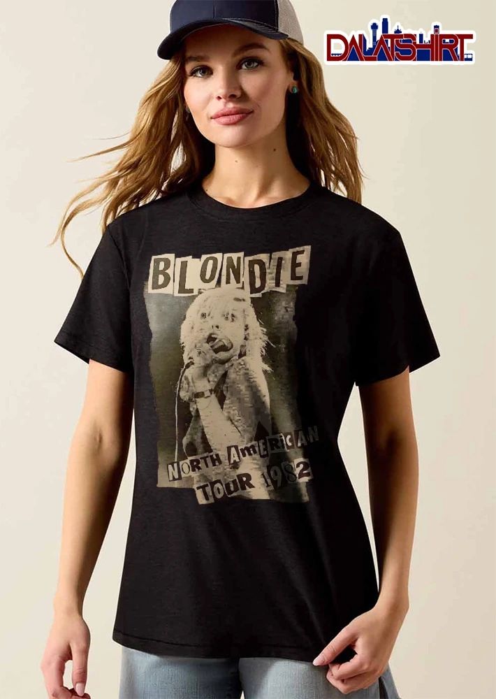 Blondie North American Tour 1982 Debbie Harry Singing Microphone Cutout Ransom Note shirt