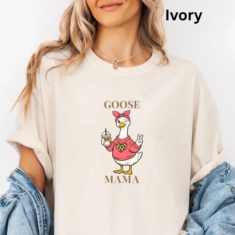 Goose Mama Coffee Comfort Tee Cute Mom Shirt
