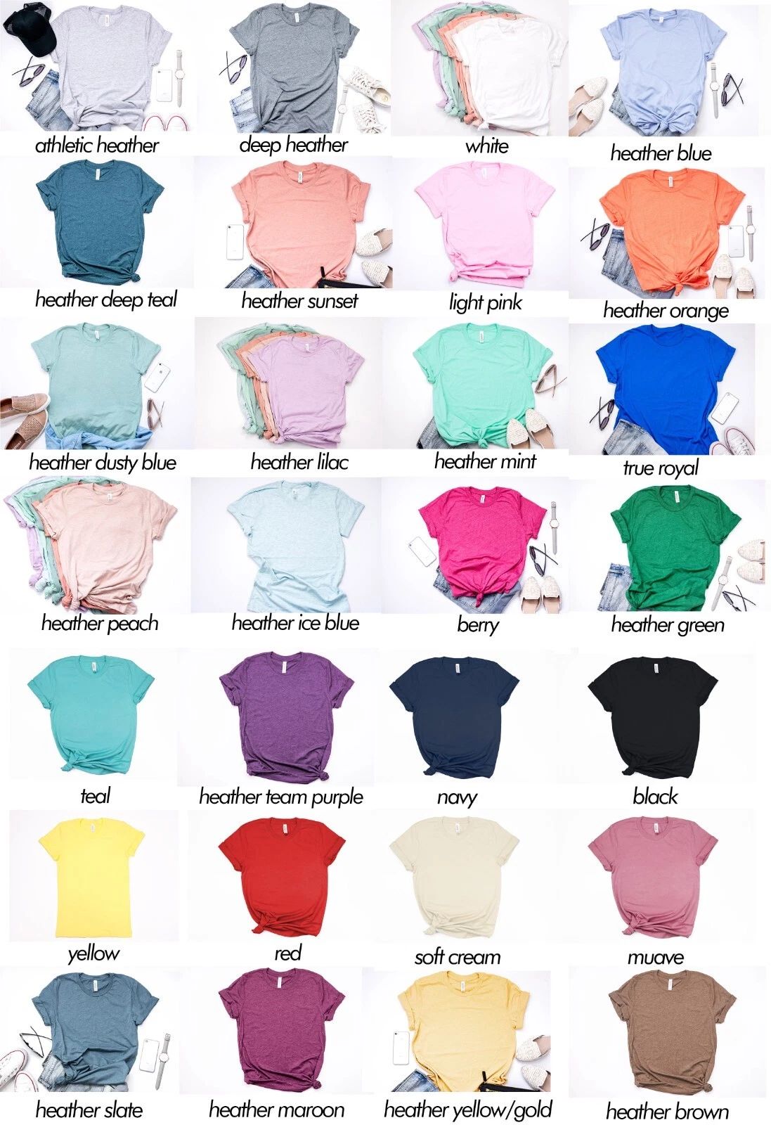 BELLA+CANVAS BC3001 Unisex Short Sleeve Jersey Crew Neck Stylish T-Shirt