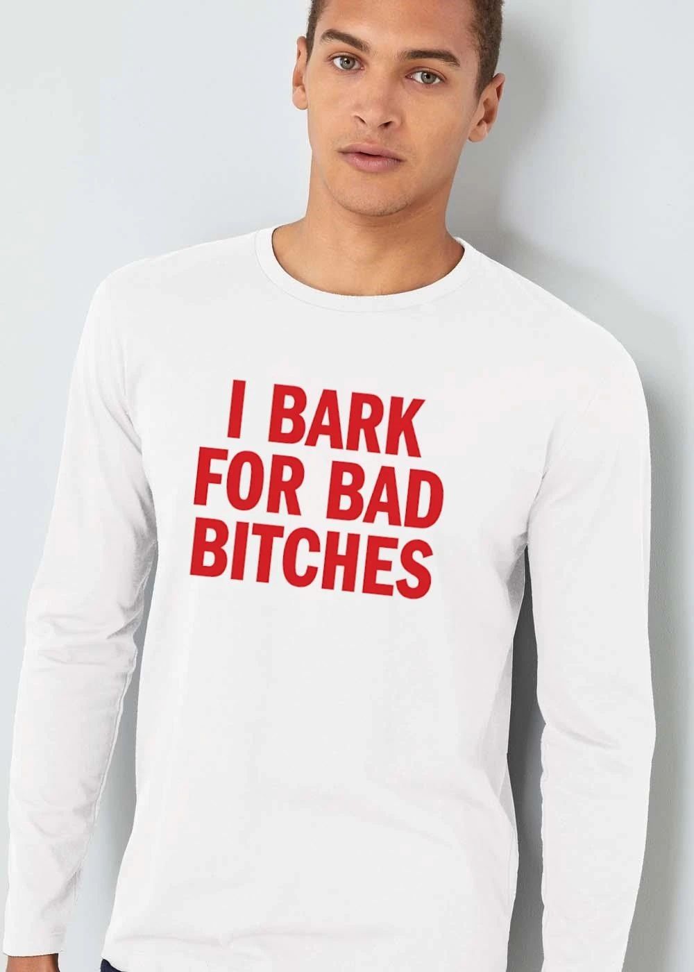 I Bark For Bad Bitches Red Bold Stacked Typography Lettering shirt