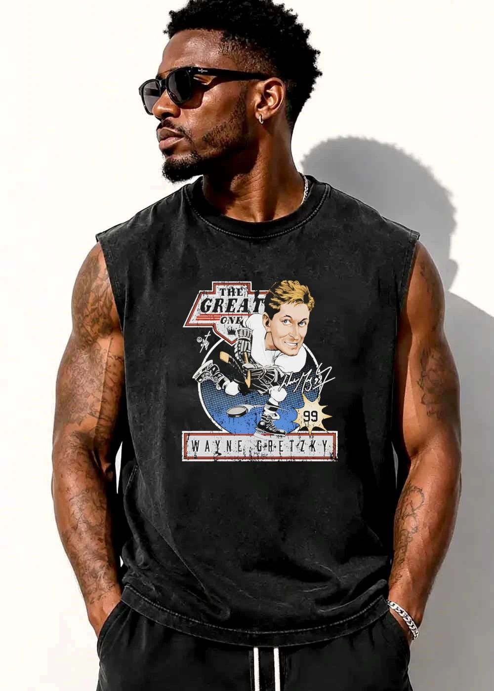 The Great One Wayne Gretzky 99 Distressed Cartoon Caricature Hockey Player shirt