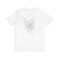 Unisex Minimalist Rose Shirt Flower Floral Line Drawing Art Tee Simple T-Shirt