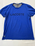 Lacoste Mens Regular Fit Logo Tshirt Blue Size 4 (L) Casual Soft Tee