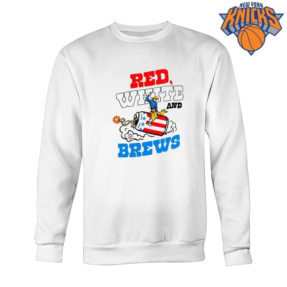 Red White and Brews Fourth of July Cowboy Beer Can Shirt