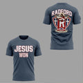 Radford Highlanders Baseball 2026 Jesus Won Short-Sleeve Logo Two Sided Shirt