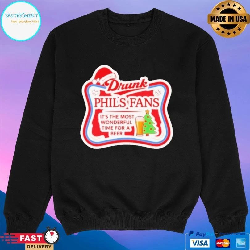 Drunk Phils Fans Holiday It’s The Most Wonderful Time For A Beer T-shirts