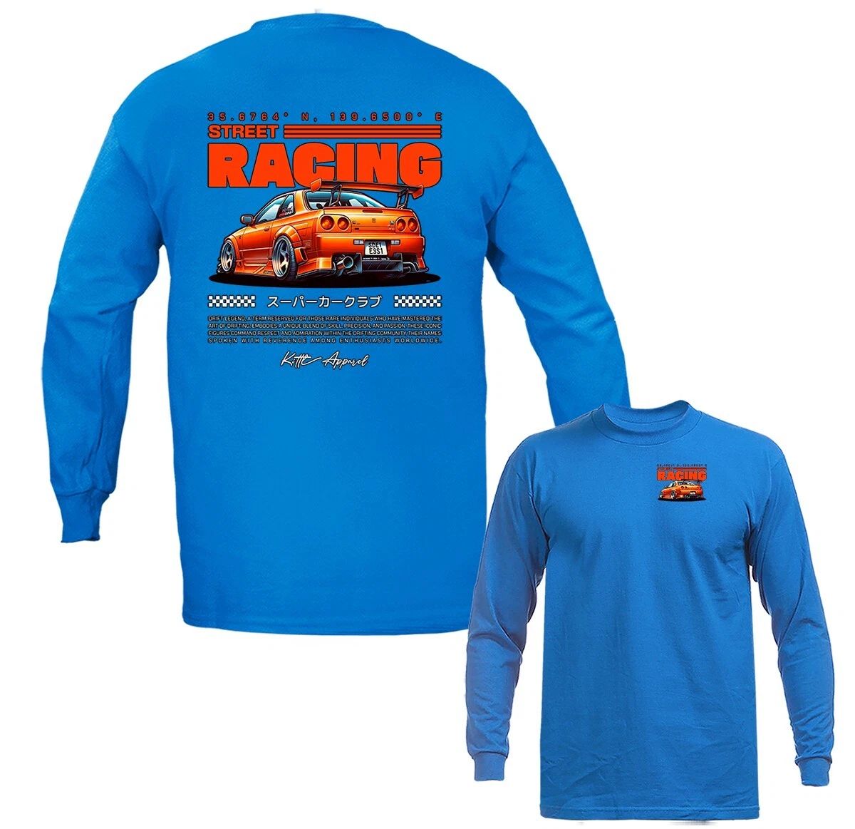 Street Racing Urban Imported Tuned Custom JDM Sports Car Graphic Long Sleeve